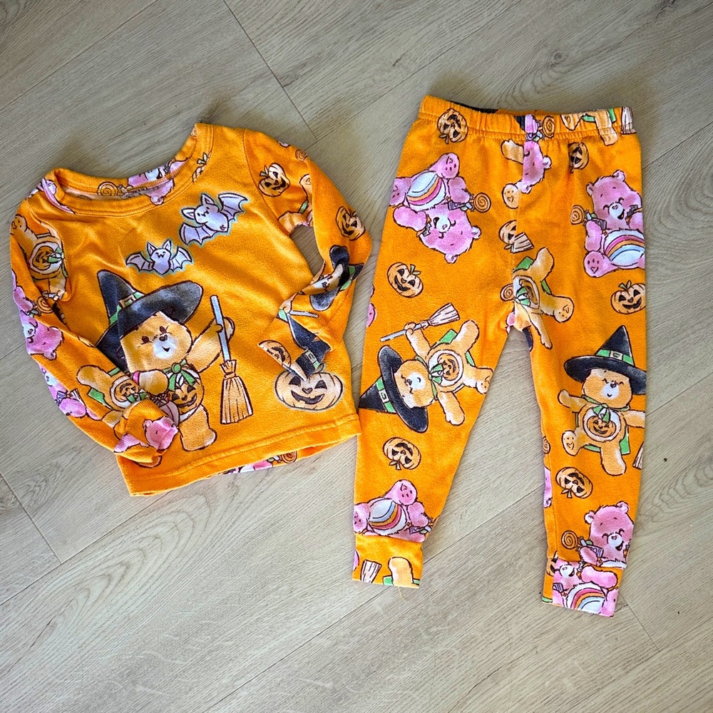 Care Bears Orange Halloween Pajama Set 2T
